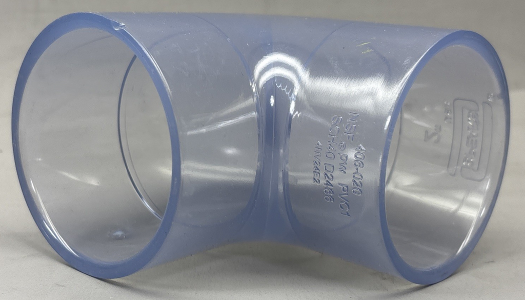 Spears 406-020 Elbow Fitting 2" PVC SCH 40 , 90 deg Clear
