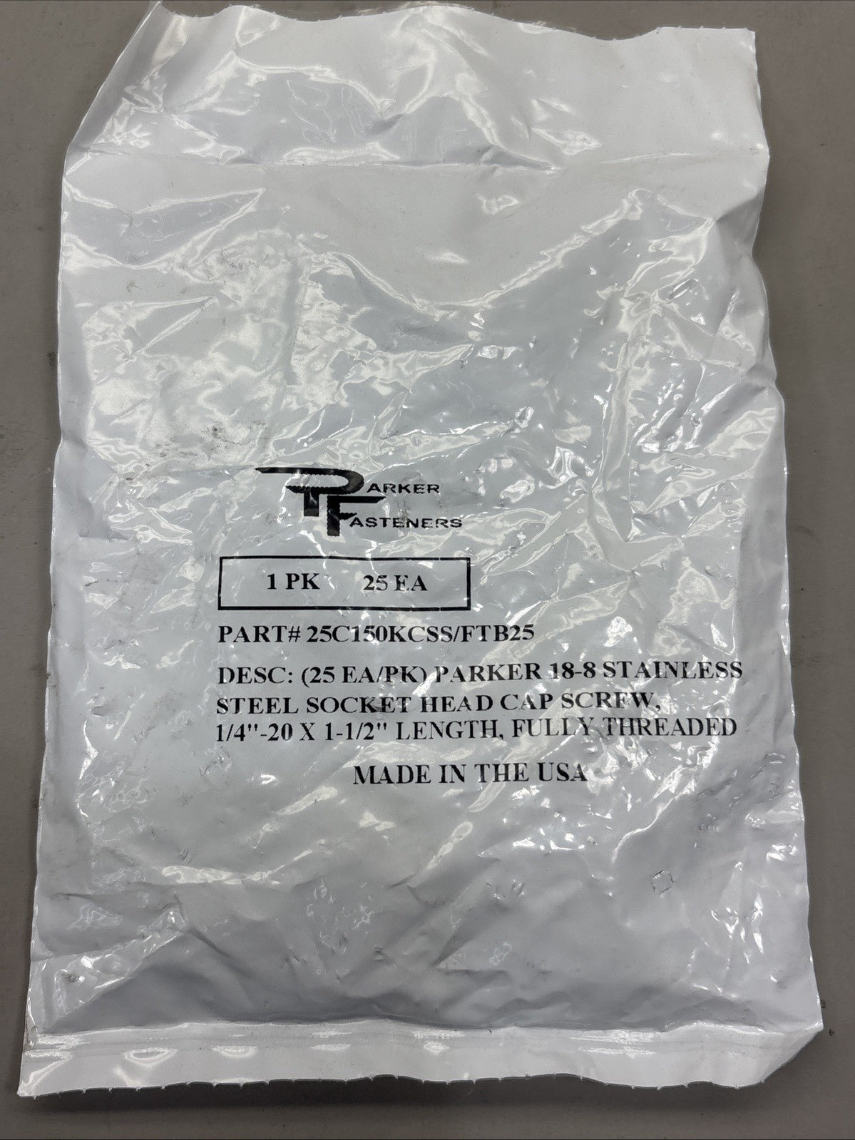 (25) 1/4-20 x 1-1/2 Stainless Steel Socket Head Cap Screw Allen Drive 18-8