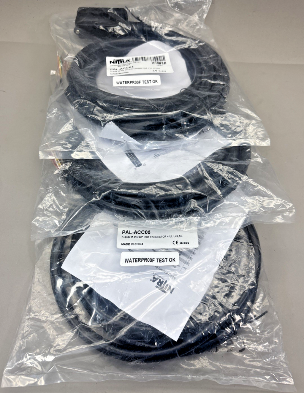 PACK of 3 NITRA PAL-ACC05 D-SUB 25 PIN 90 IP65 8.2ft