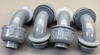 LOT of 4 Liquid Tight Connector 1NPT Non-metallic PVC 90 Degree Elbow 1”