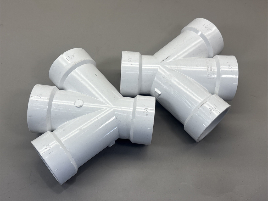 Nibco 4834 Sch 40 PVC/DWV 2” X 1-1/2” Double Wye Lot Of 2