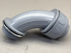 LOT of 3 Liquid Tight Connector Non-metallic PVC 90 Degree Elbow 1”-1/2 NPT