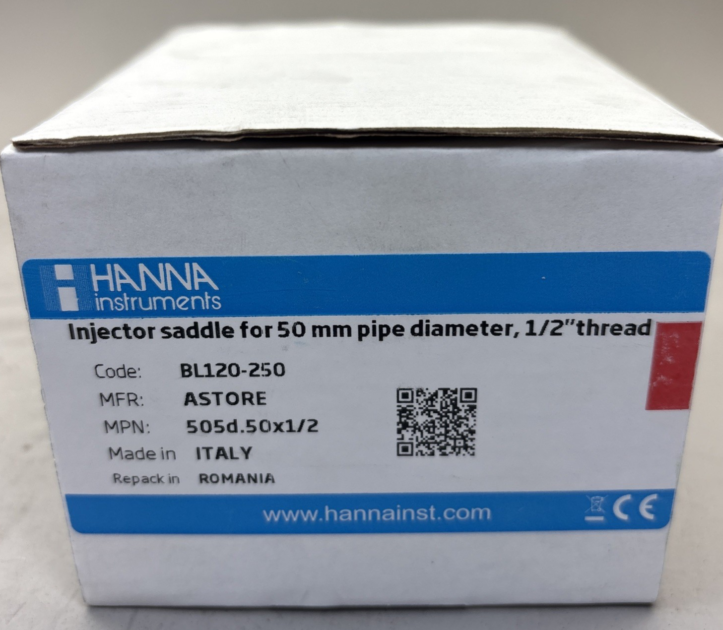 Hanna injector saddle for 50mm diameter  1/2" thread BL120-250