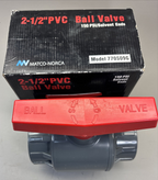 Matco-Norca 3" PVC Ball Valve 770S09G 150 PSI Solvent Ends EPDM TPE Gray NSF