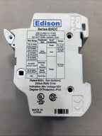EDISON EHCC 3 EHCC3DIU POLE 30A FUSE HOLDER 600V 200KA RMS SYS W/INDICATOR & fus