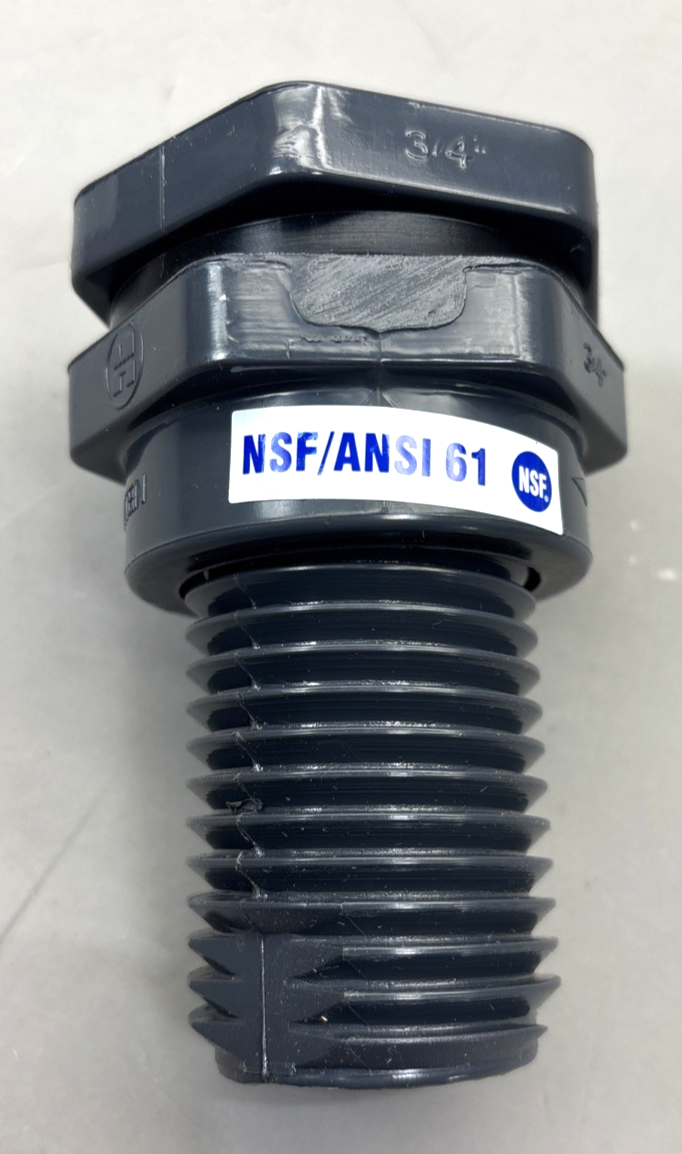 Hayward 3/4" PVC Socket x Socket Bulkhead Fitting BFA1007SES; NEW